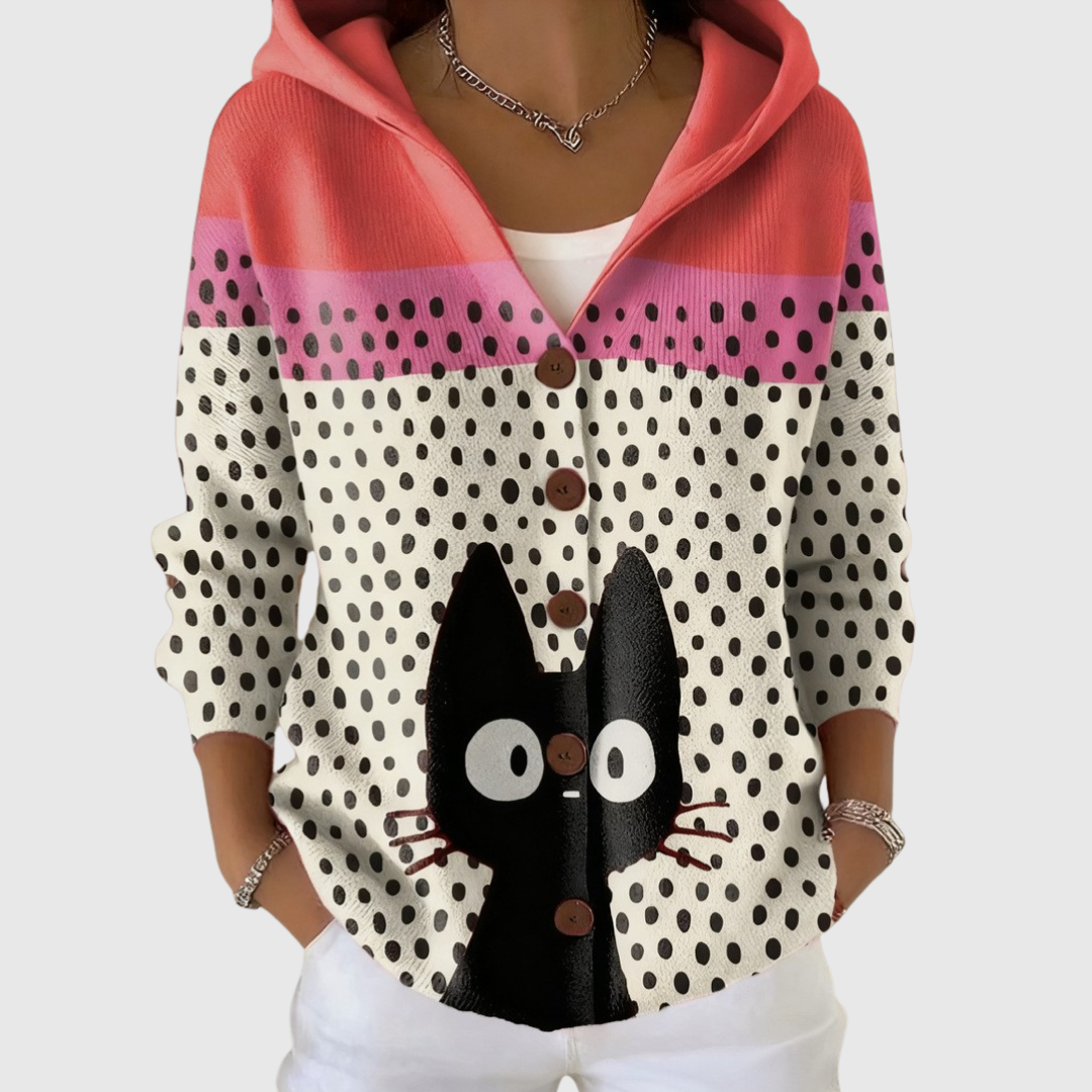 Cardigan Confort à Capuche en Maille