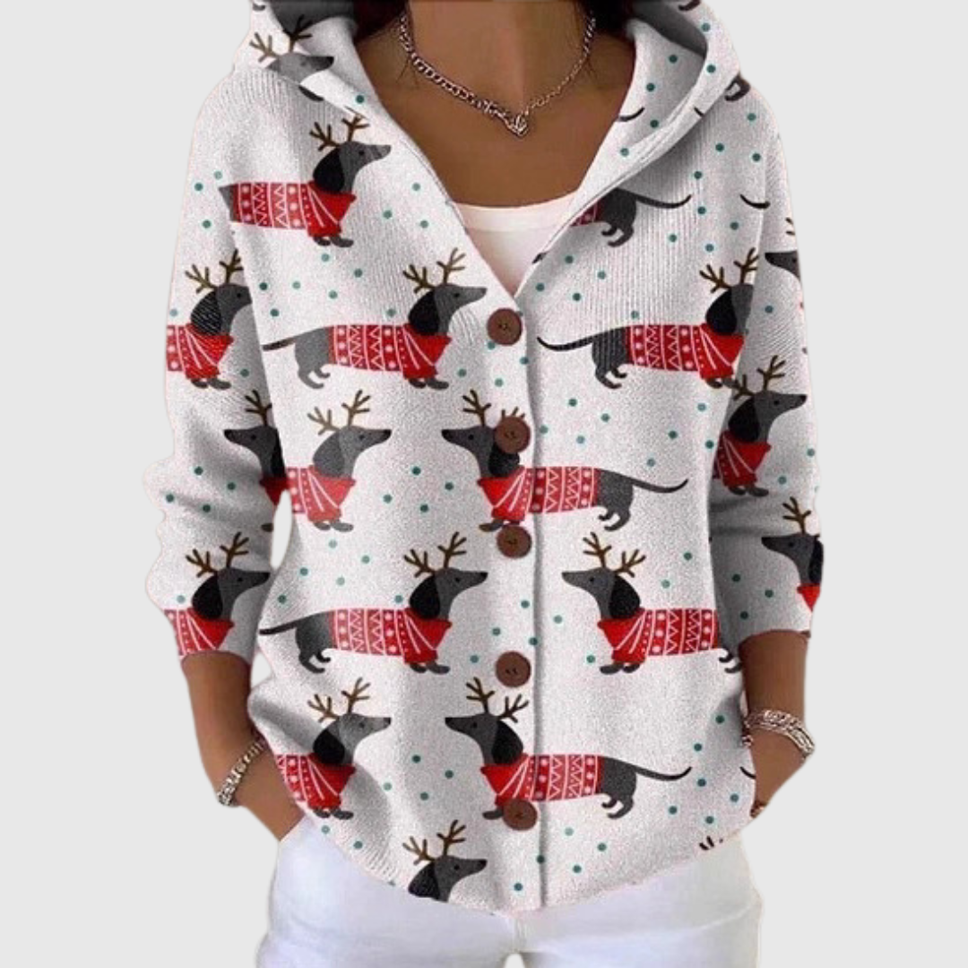 Cardigan Confort à Capuche en Maille