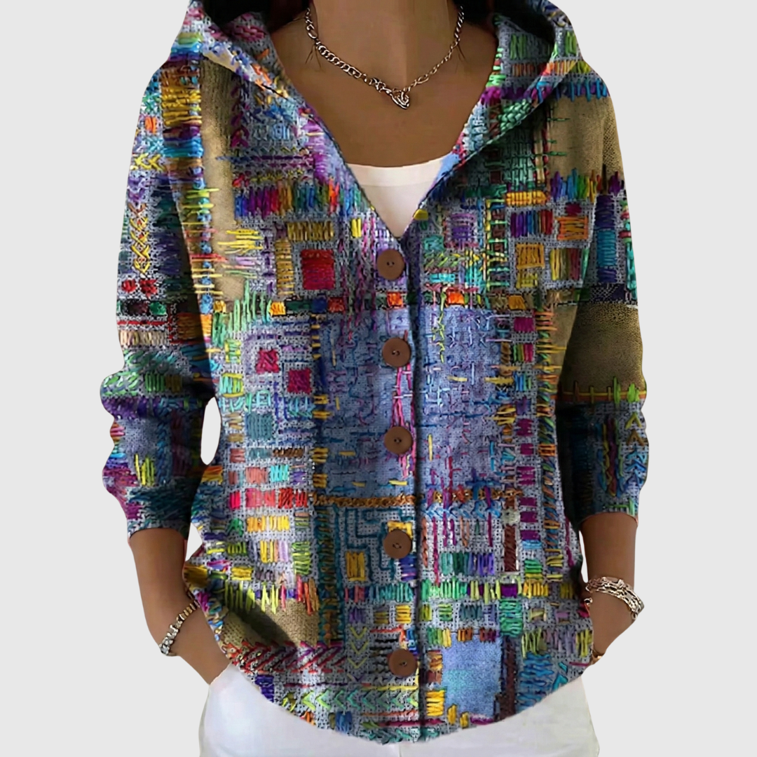 Cardigan Confort à Capuche en Maille