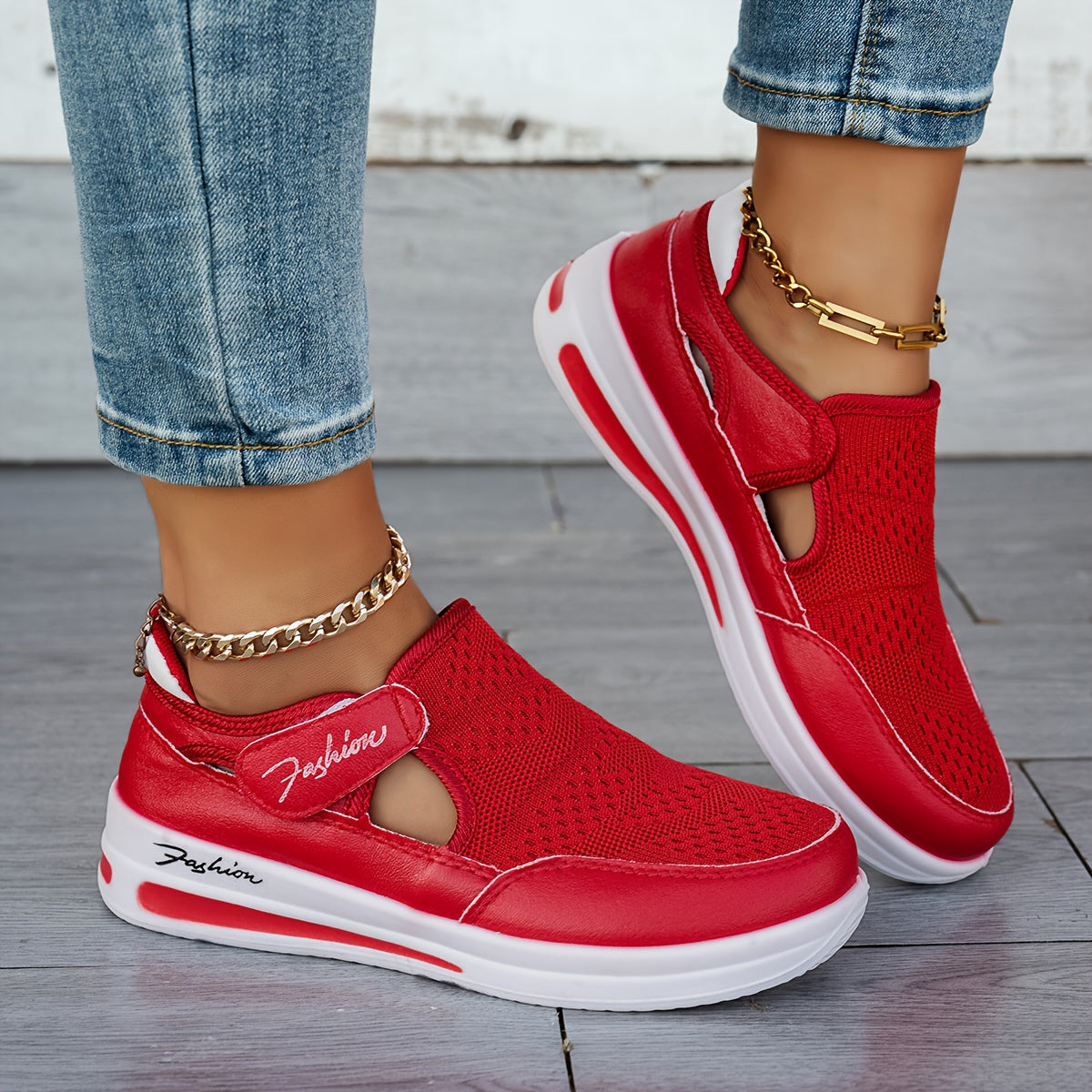 Baskets respirantes à enfiler confort stable