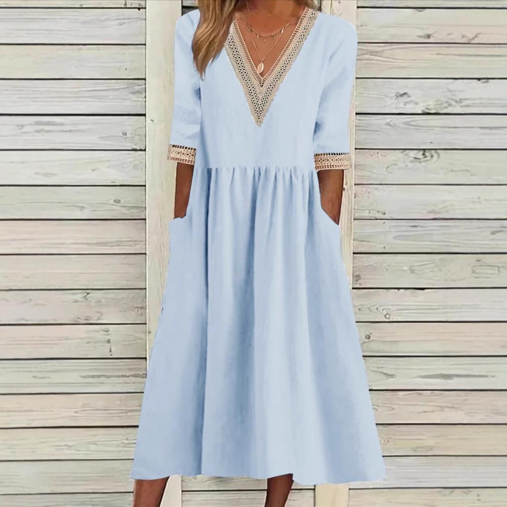 LIVIA | ROBE MI-LONGUE À DENTELLE