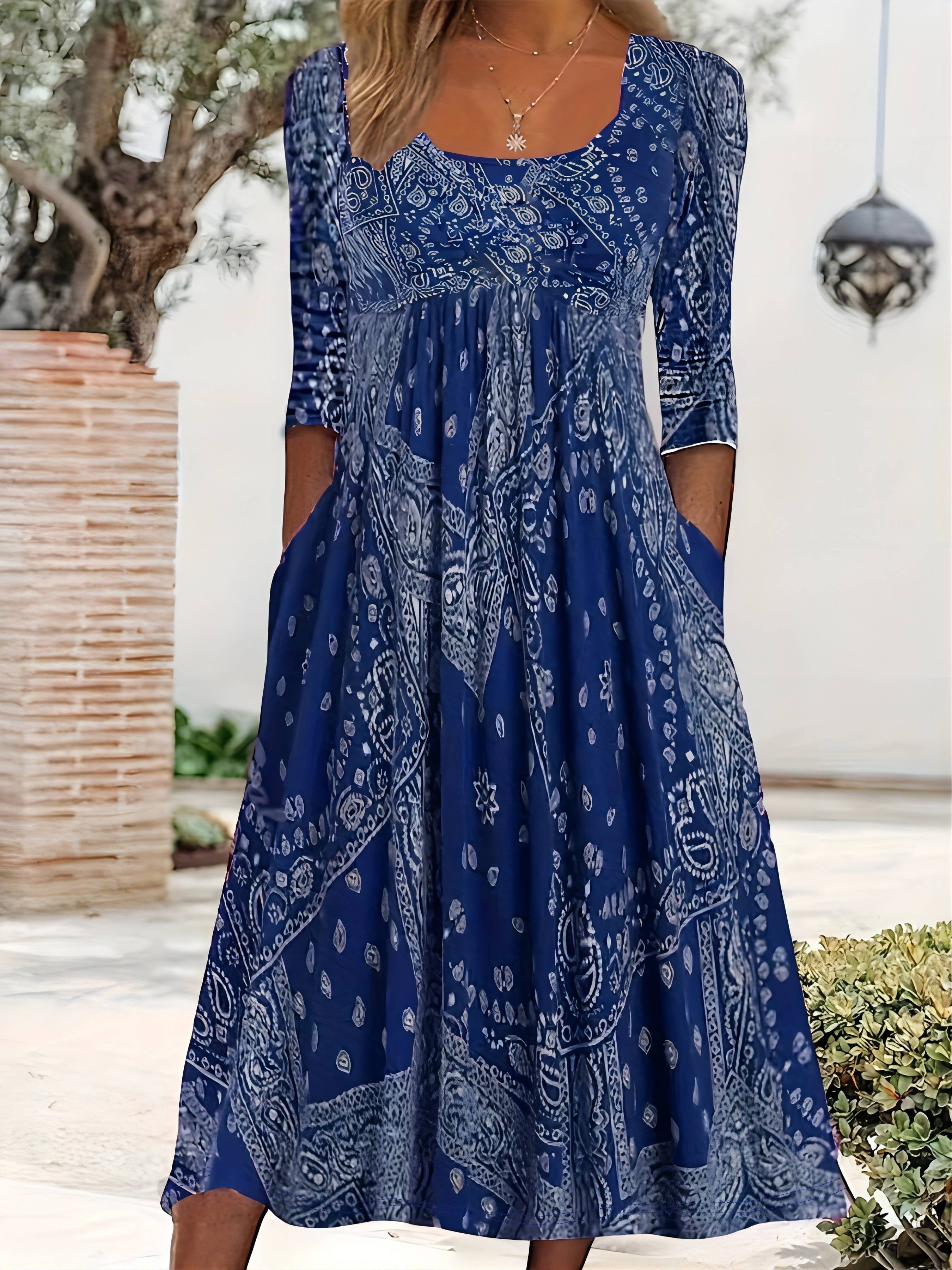 ELOWEN | ROBE MIDI À MANCHES LONGUES CASUAL