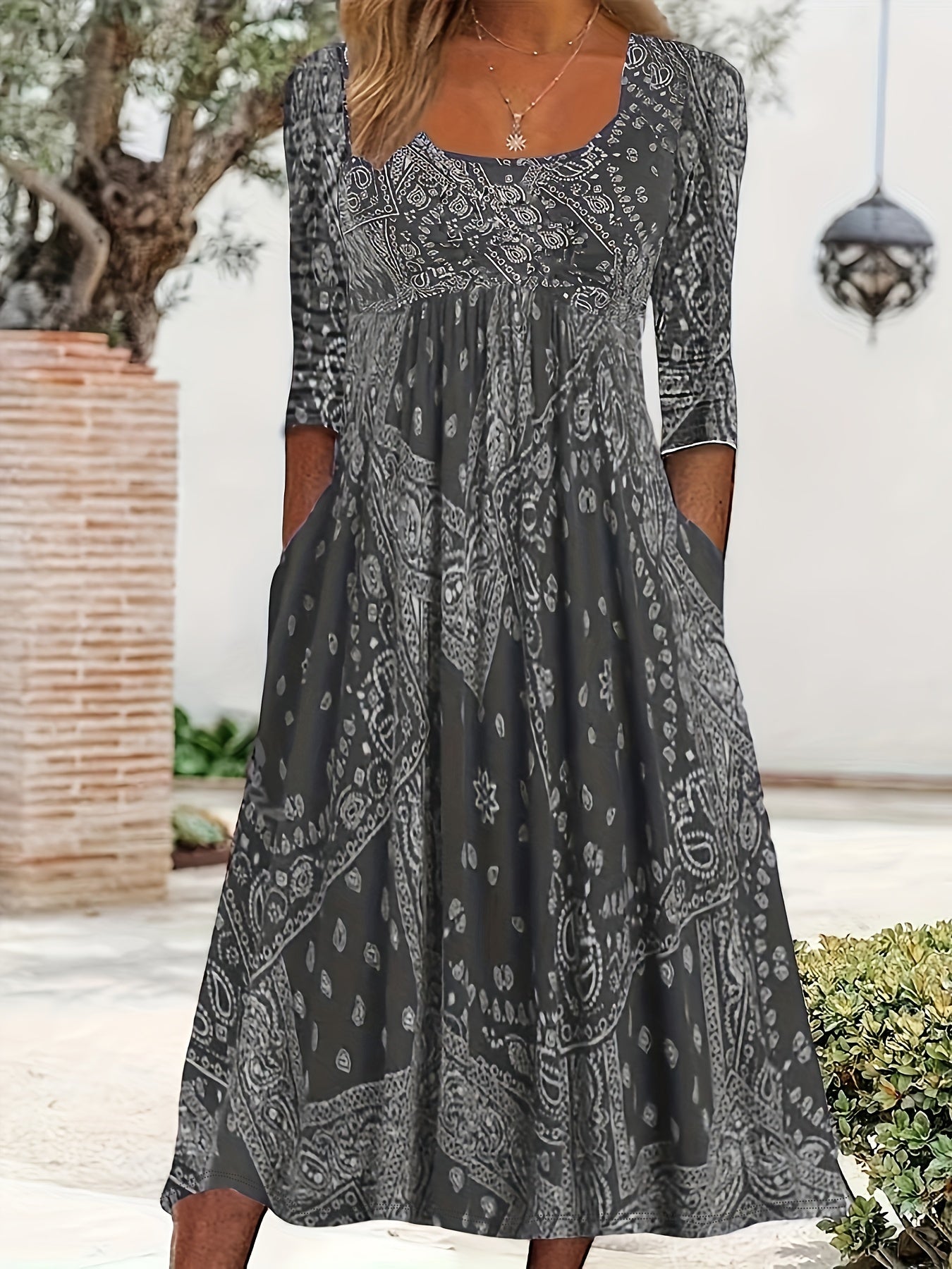 ELOWEN | ROBE MIDI À MANCHES LONGUES CASUAL