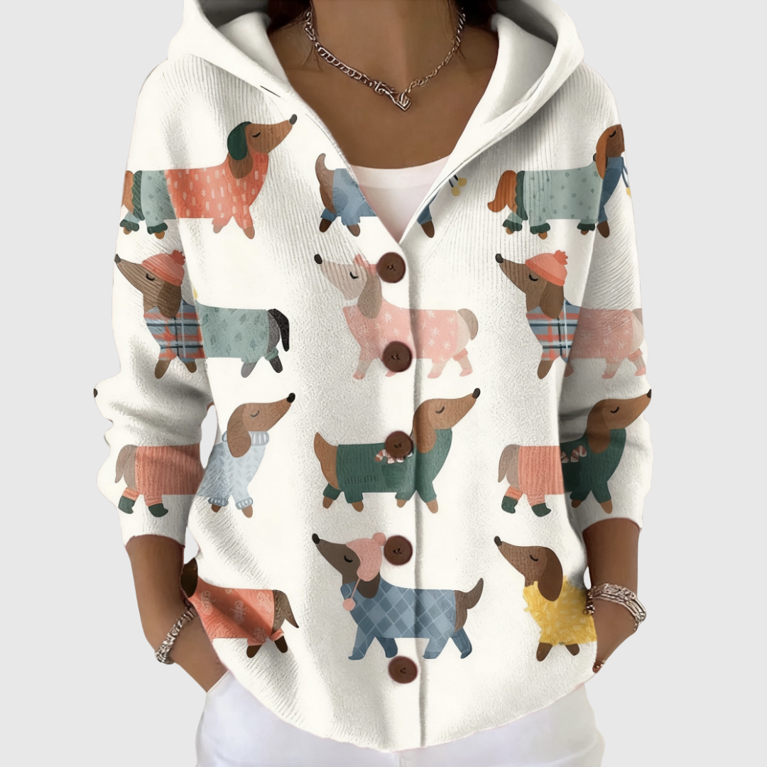 Cardigan Confort à Capuche en Maille