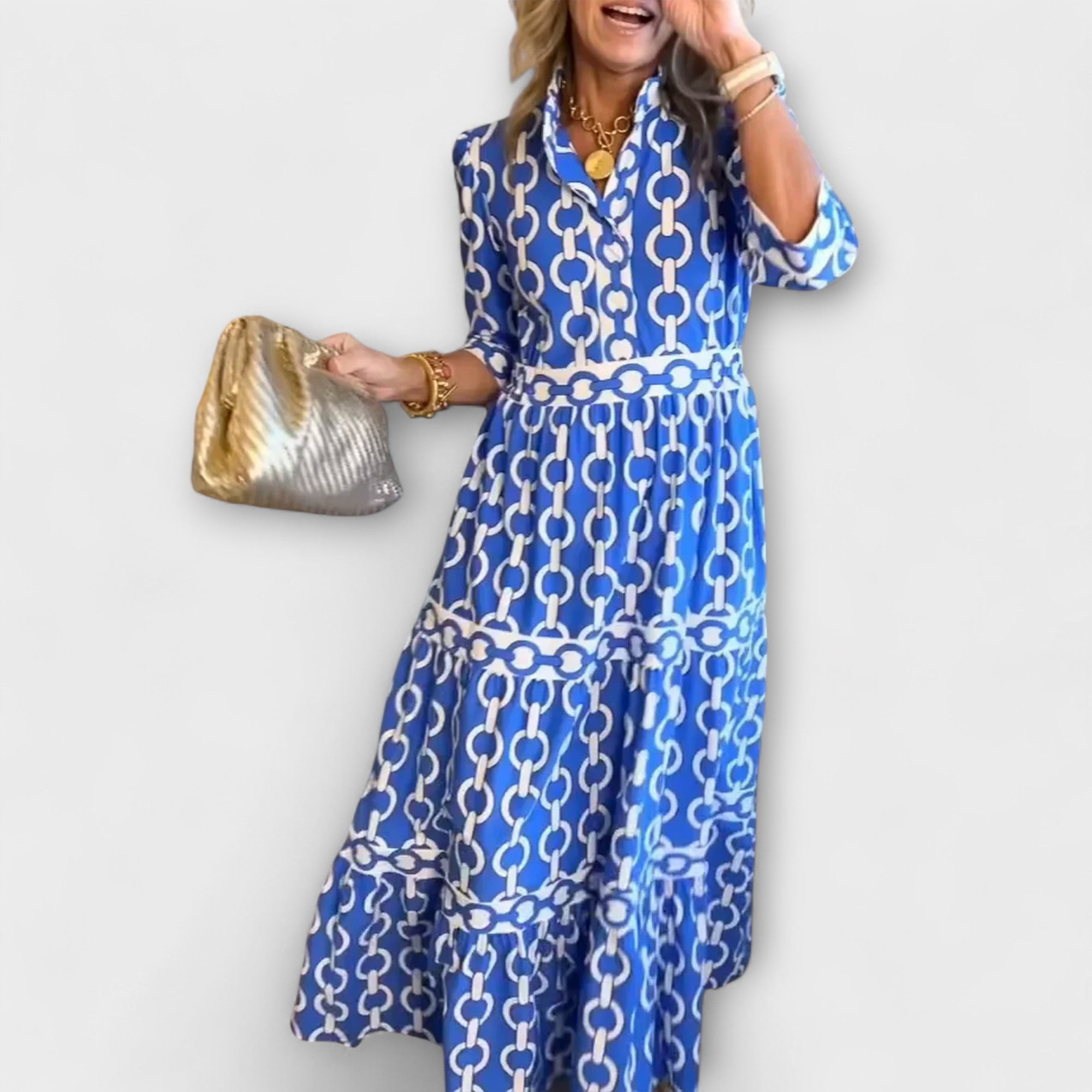 JULIANA | ROBE MIDI AVEC MOTIF CHAÎNE