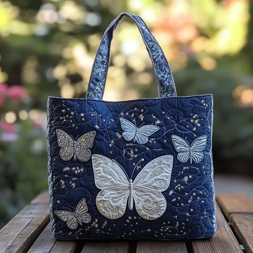 Sac artisanal à papillon argenté