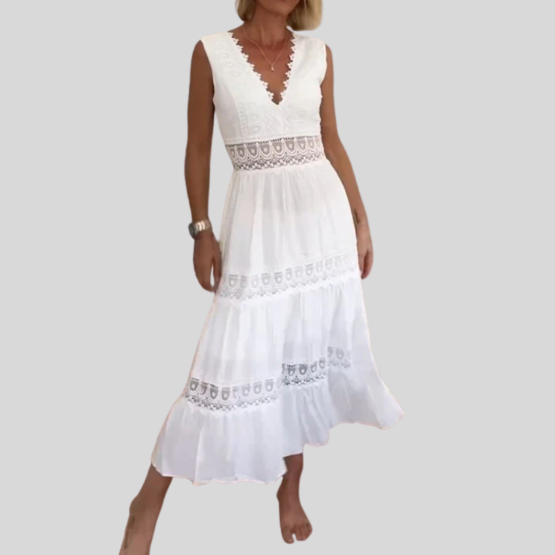 Circe - Robe Camisole en Dentelle à Col V