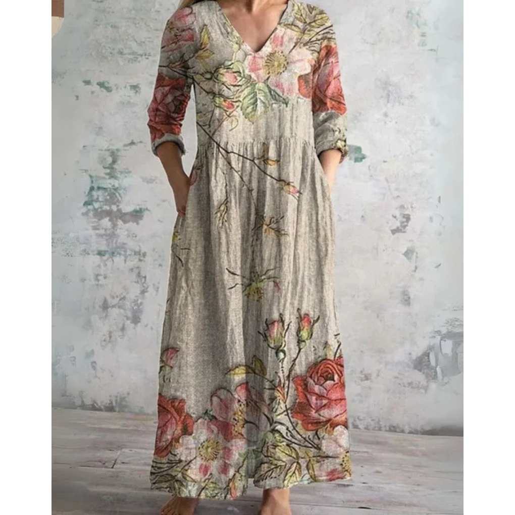ELEANOR | ROBE MAXI FLORALE VINTAGE