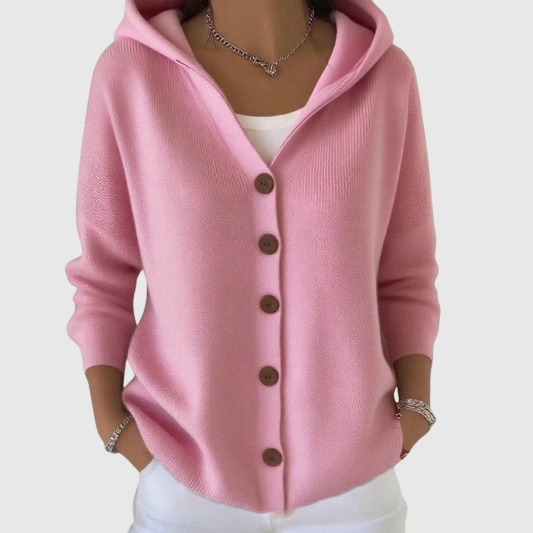 Cardigan Confort à Capuche en Maille
