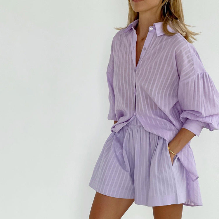Viola - Ensemble Chemise Boutonnée et Shorts Aérés