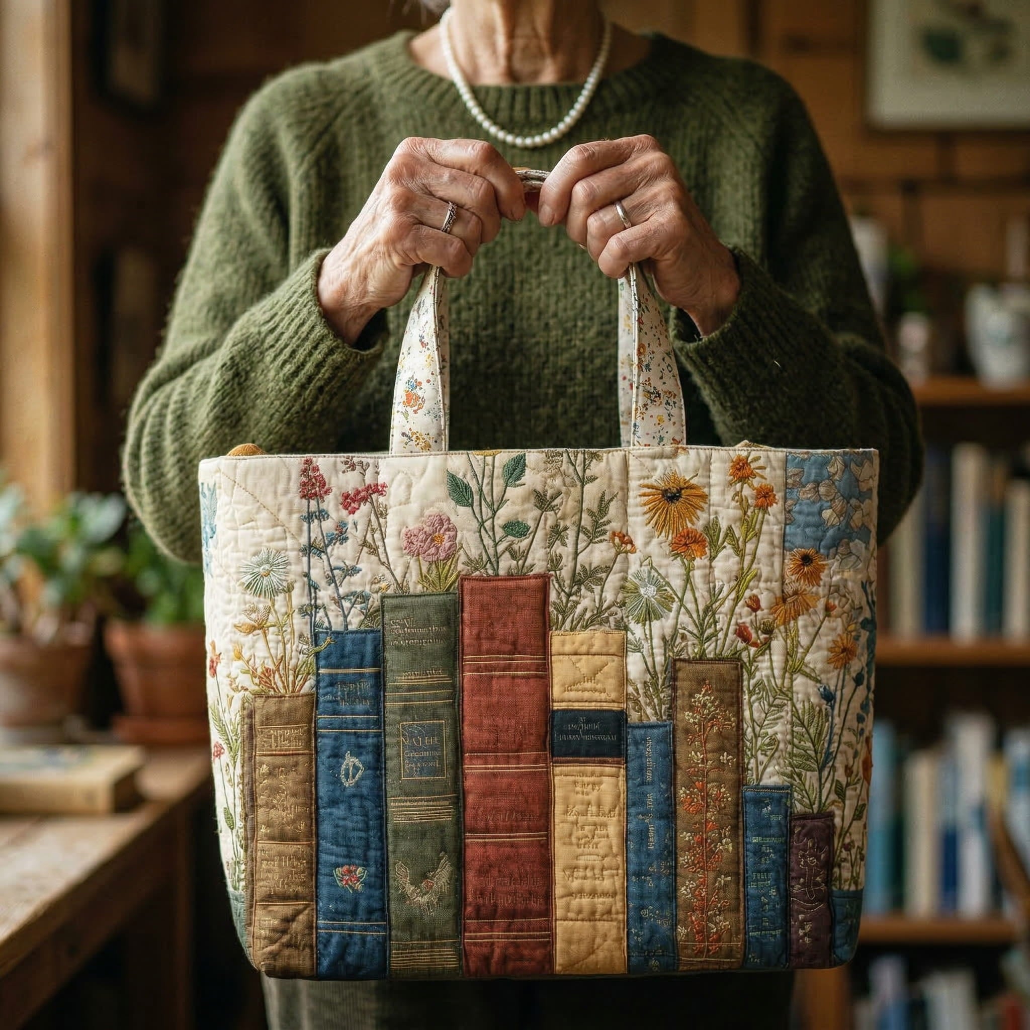 Sac artisanal Collection Livres et Fleurs