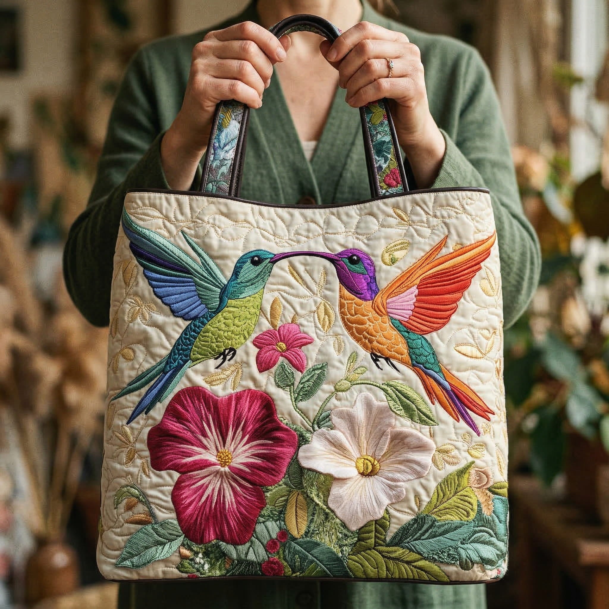 Sac artisanal colibri pur matelassé