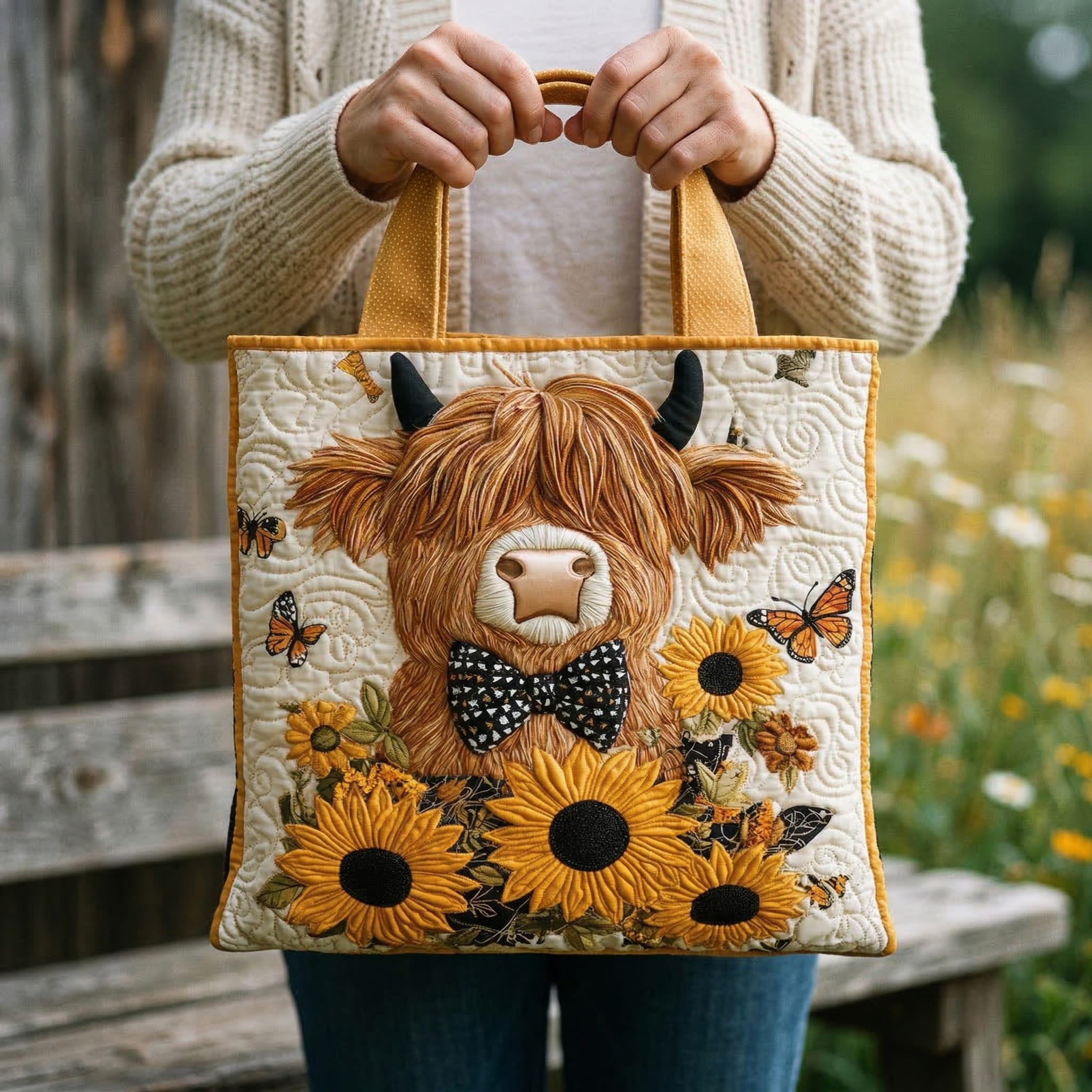 Sac artisanal matelassé papillon et nœud